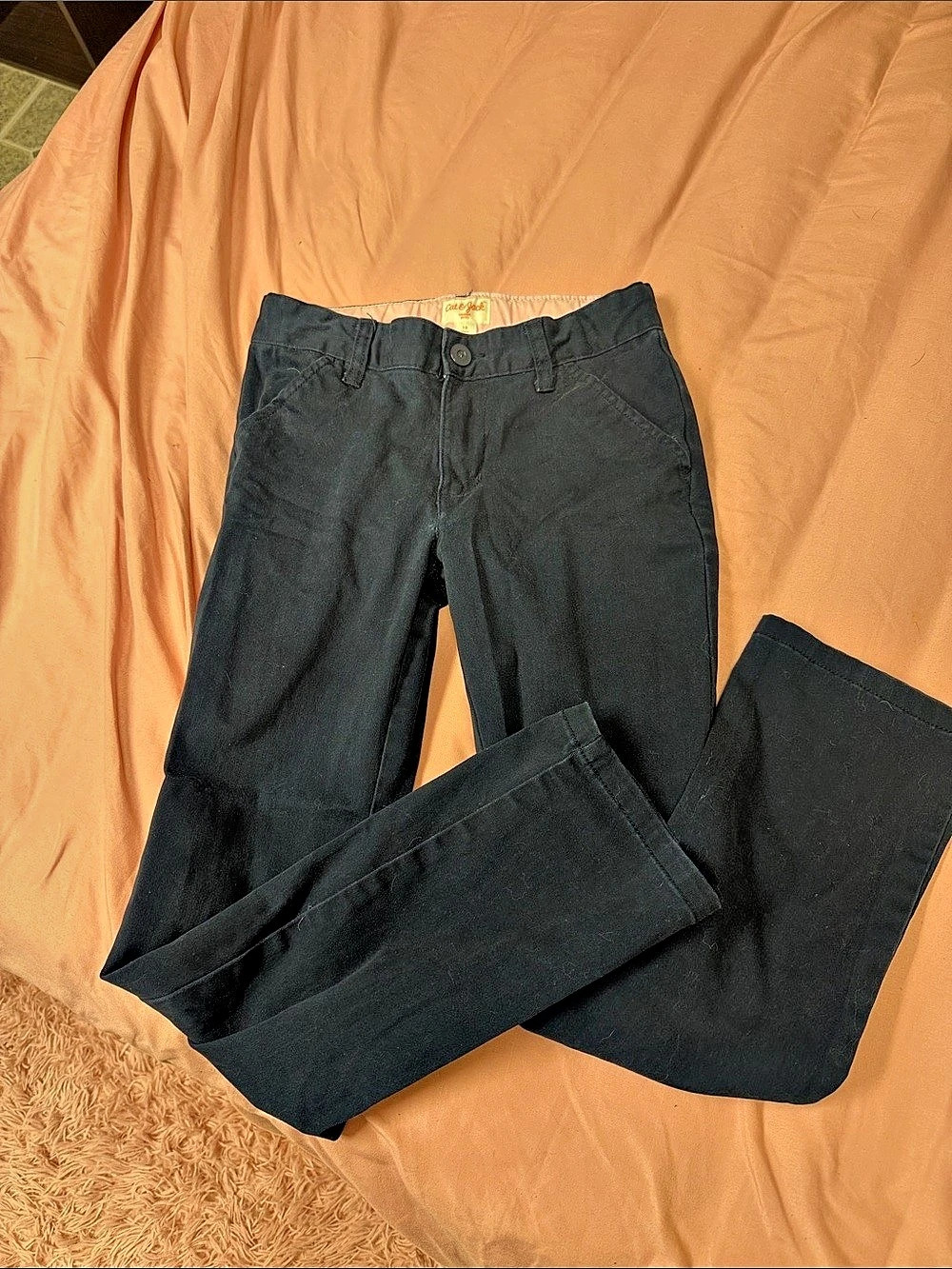 Cat & Jack Straight Reach Straight Leg Pants Black Size 10